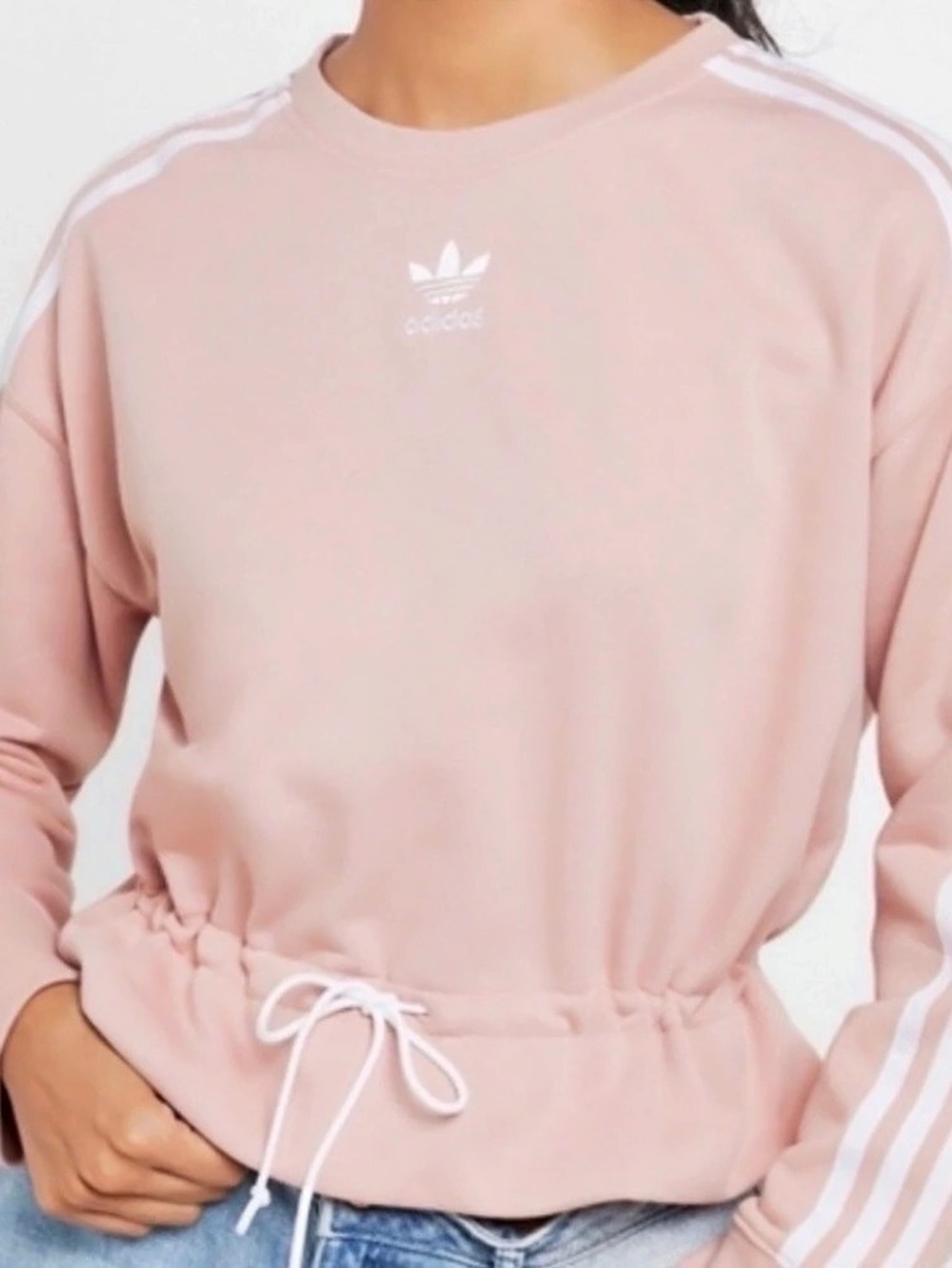 adidas Women's Bellista
Tie Pullover 3-Stripes Cropped 
Sweatshirt  Medium NWT